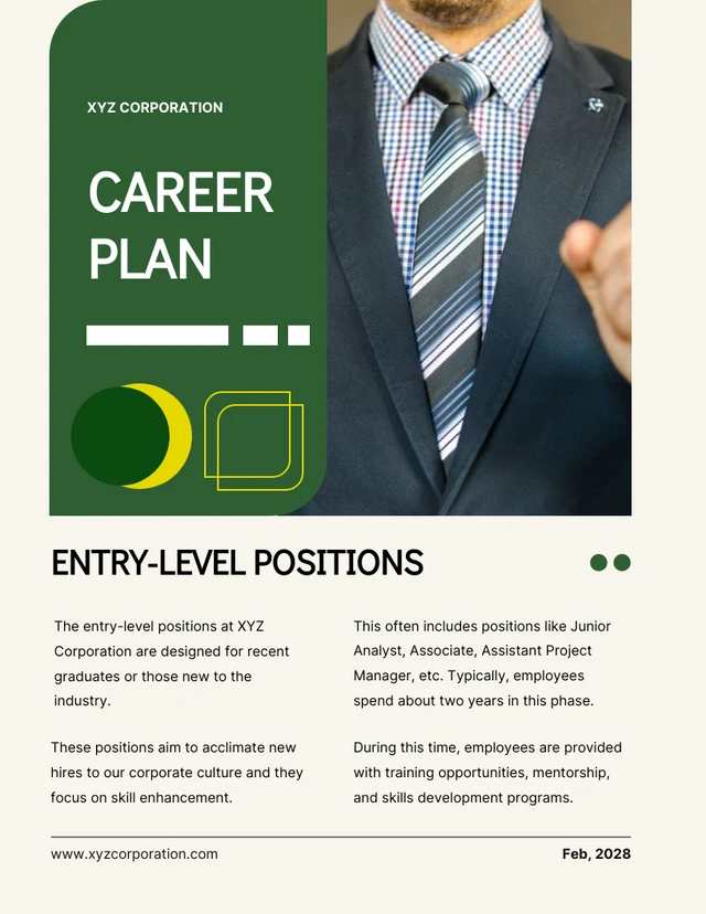 Beige Cream And Green Modern Simple Career Plan - Page 1