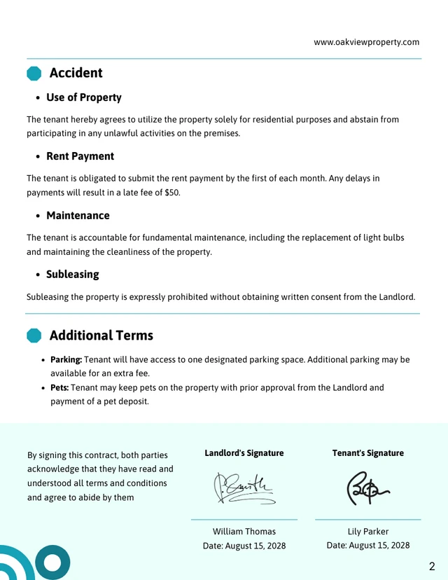 Venue Rental Contract Template - Page 2