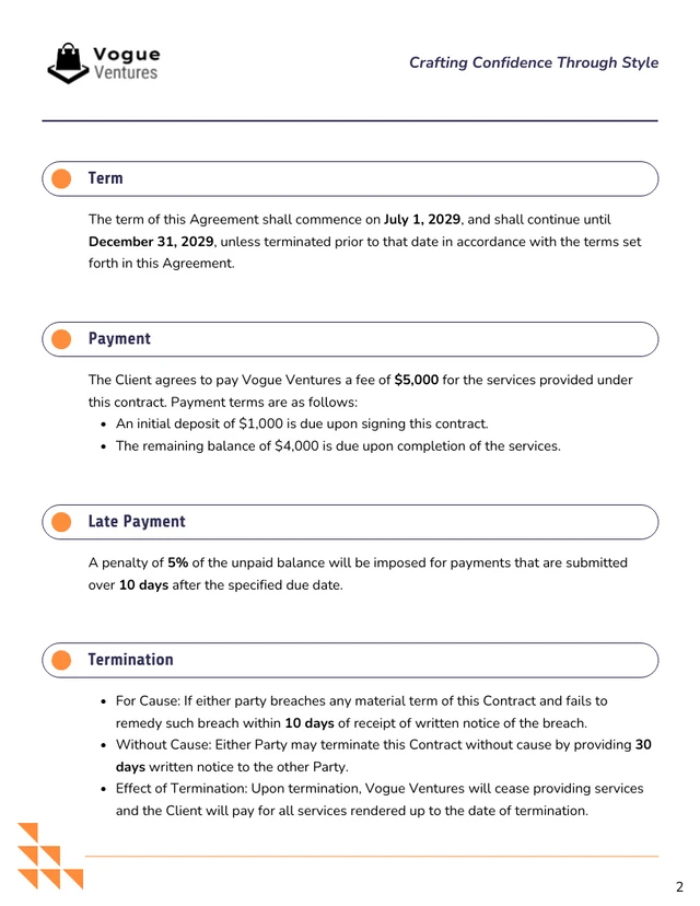 Personal Stylist Contract Template - صفحة 2