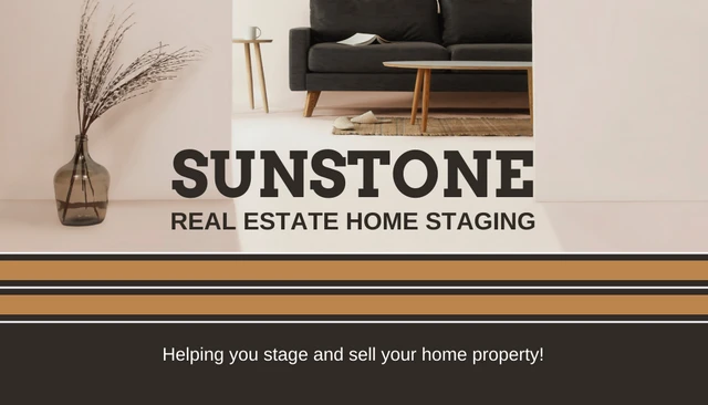 Home Staging Real Estate Business Card - Página 1