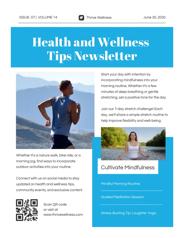 Health & Wellness Tips Newsletter Template