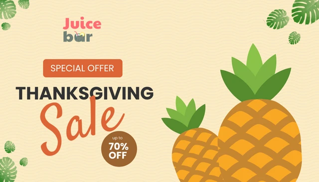Minimalistischer Pineaple Thanksgiving Verkauf Vorlage