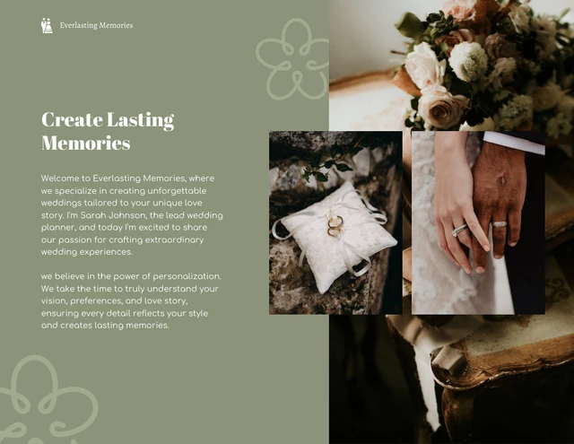 Cream Green and Brown Wedding Presentation - page 2