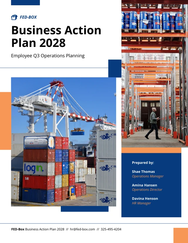 Business Action Plan Template - Page 1