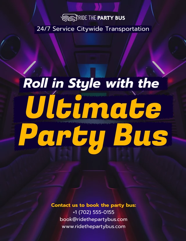 Party Bus Flyer Template Party Bus Flyer Template