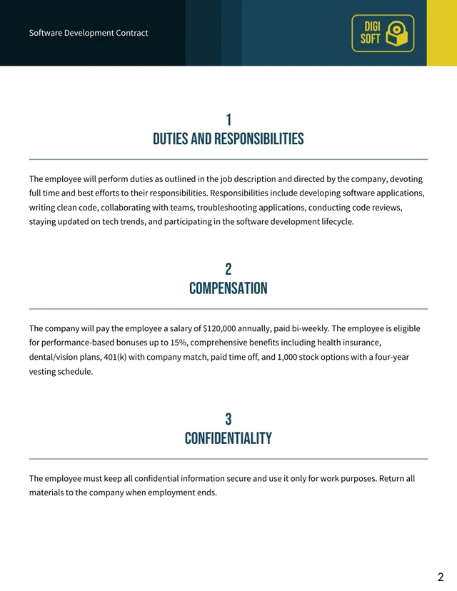 Software Development Contract Template - Seite 2