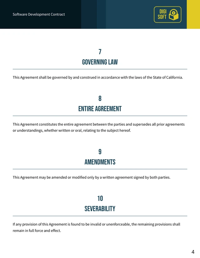 Software Development Contract Template - Pagina 4