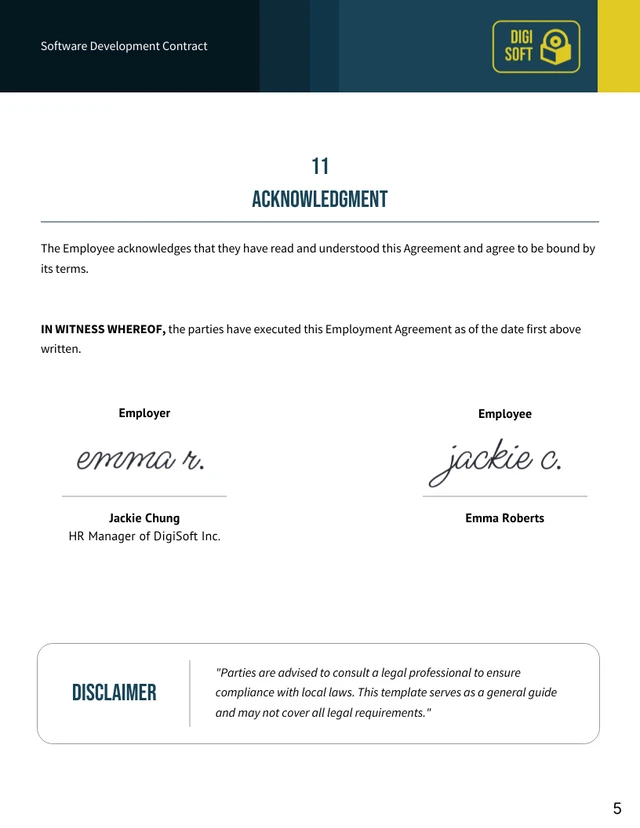 Software Development Contract Template - page 5