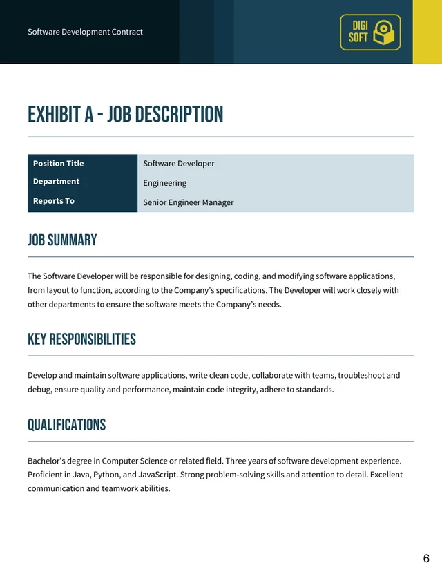 Software Development Contract Template - page 6