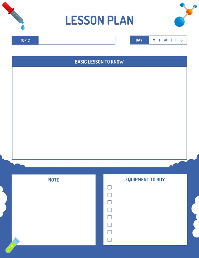 Chemistry Blue And White Planner Template