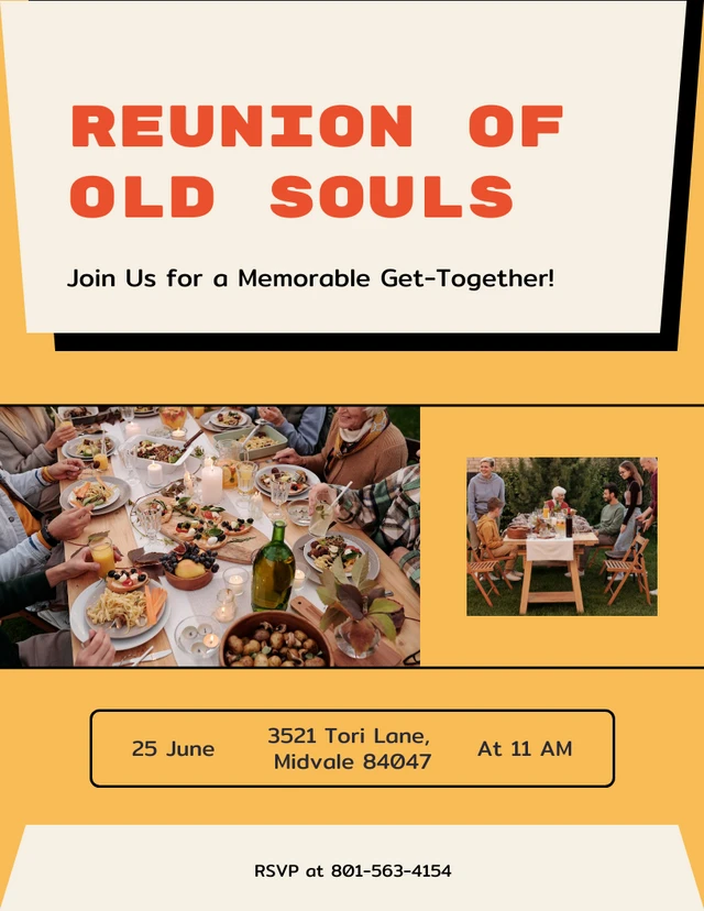 Yellow Get Together Invitation Template