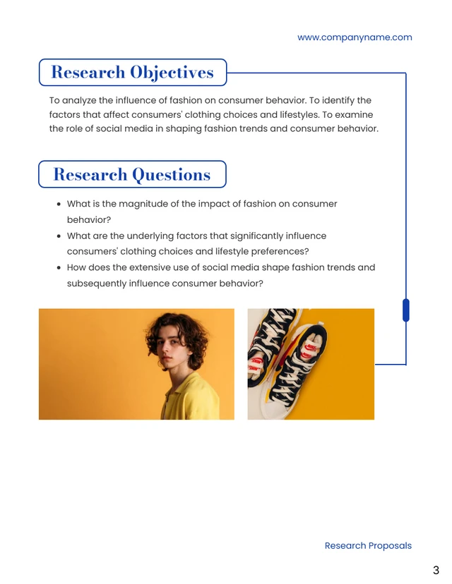 Blue & White Line Simple Research Proposal Template - page 3