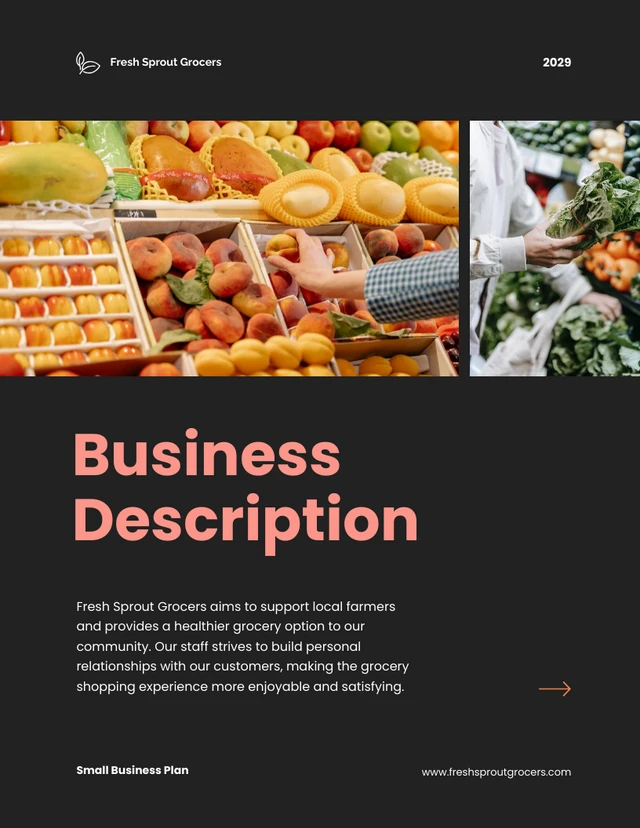 Black And Peach Small Business Plan - Seite 2