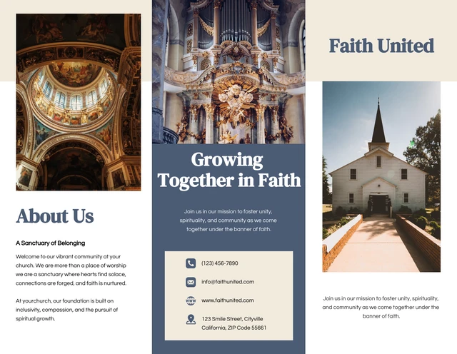 Minimalist Clean Simple Church Brochure - Page 1