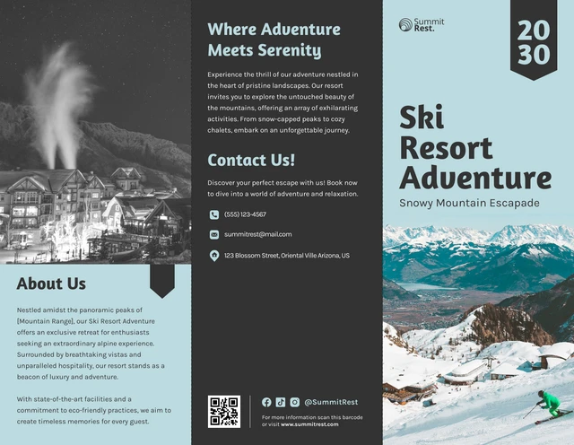 Ski Resort Adventure Brochure - Page 1