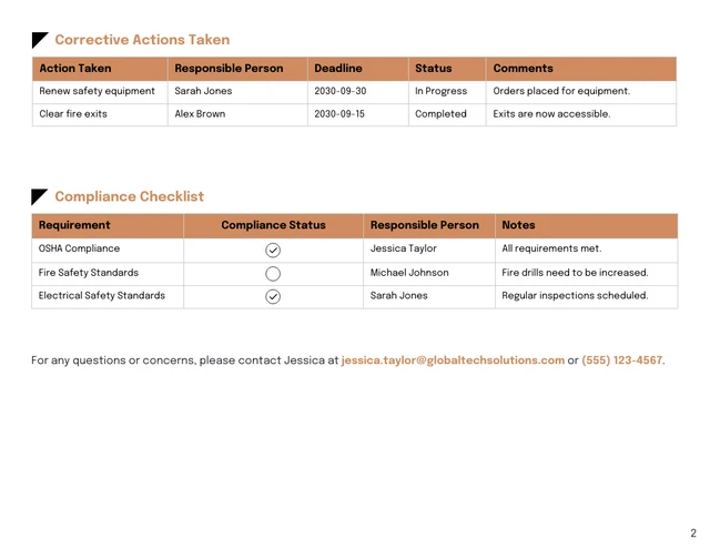 Safety Report Template - صفحة 2