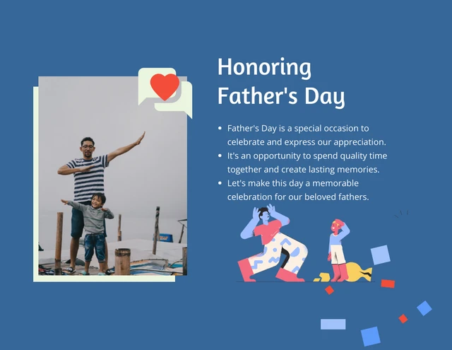 Blue And White Simple Ilustration Father's Day Presentation - page 4