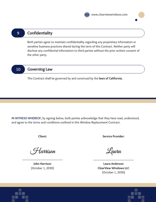 Window Replacement Contract Template - Página 4