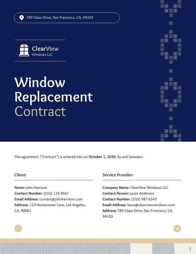 Window Replacement Contract Template - Página 1