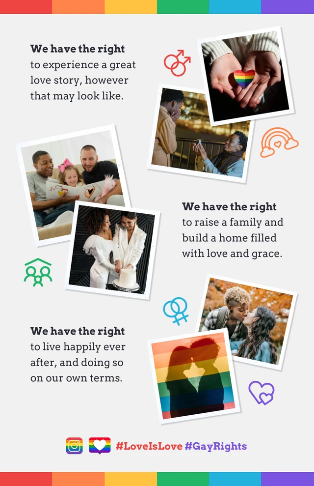 Proteggi il modello di poster per i diritti dei gay LGBTQ