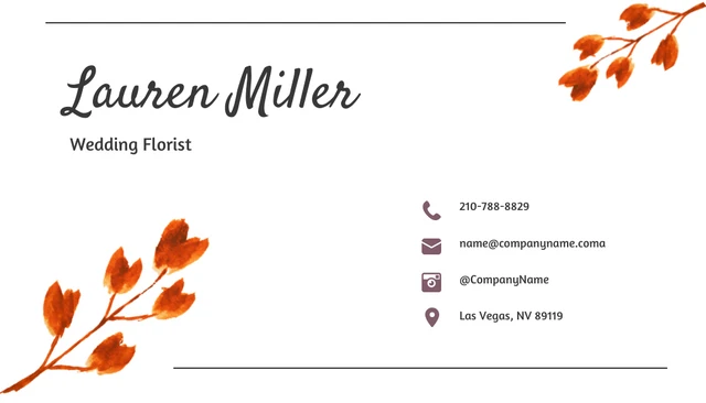 Red Simple Floral Business Card - Page 2