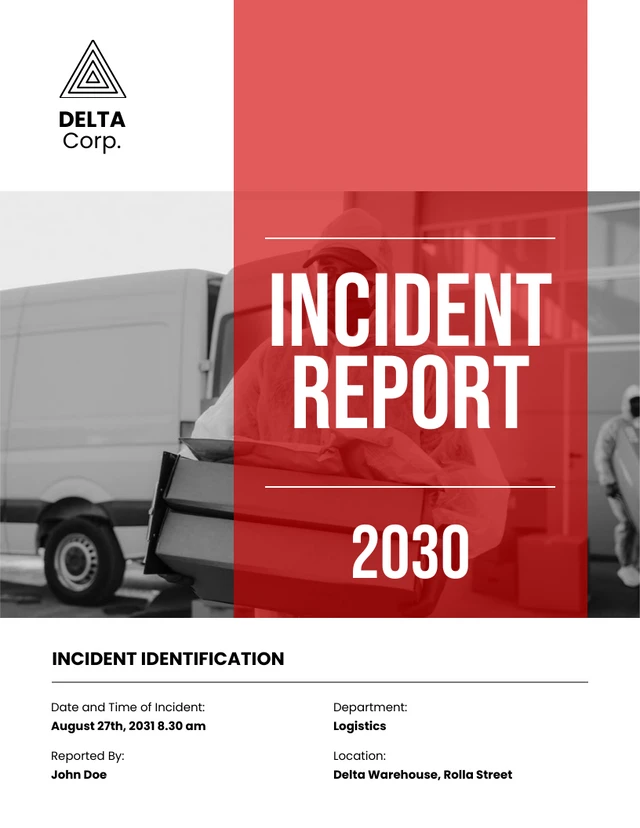 White And Red Simple Incident Report - Page 1