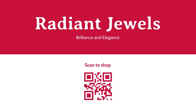 Red And White Minimalist Jewelry QR Code Business Card - Page 1