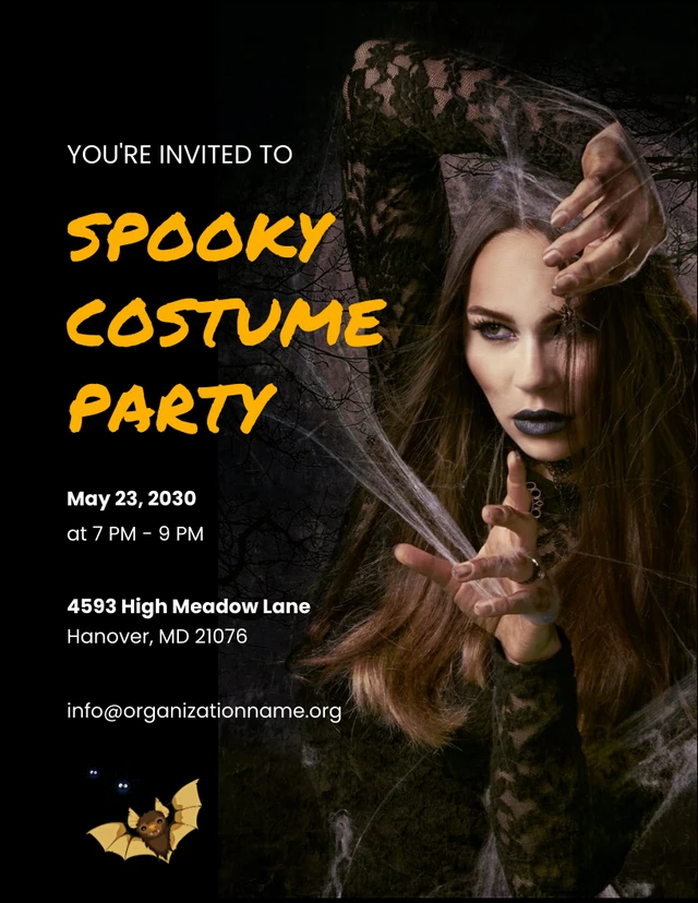 Yellow Spooky Costume Party Invitation Template