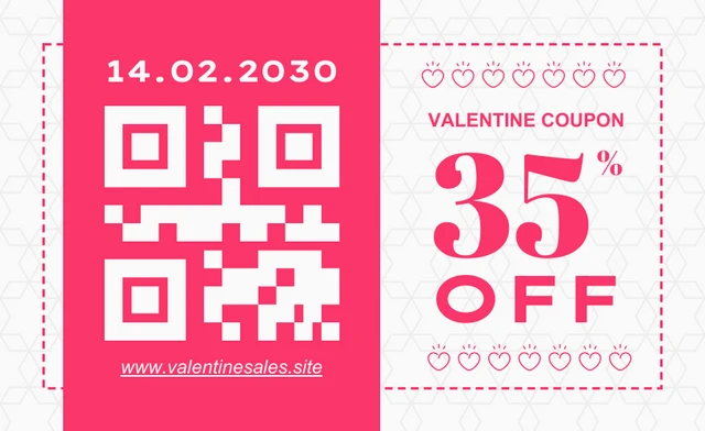 White And Pink Minimalist Love Coupon Template
