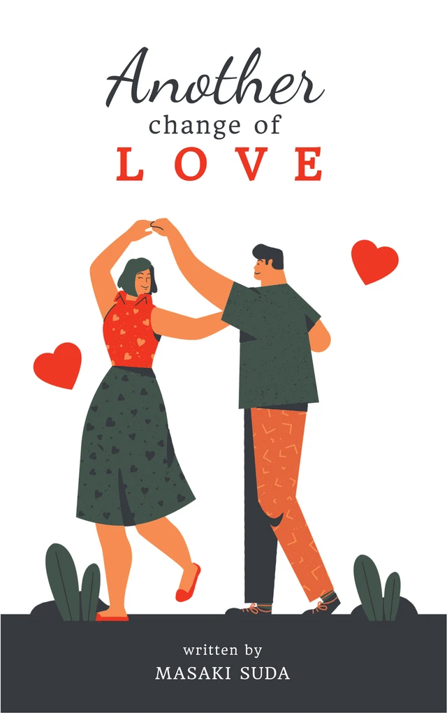 Cute Illustration Love Novel Book Cover Template