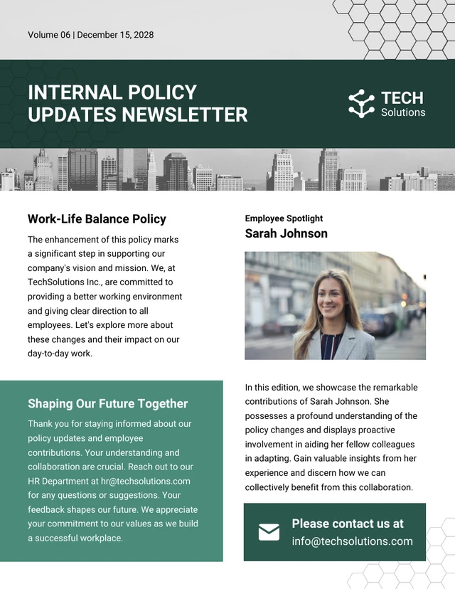 Internal Policy Updates Newsletter Template