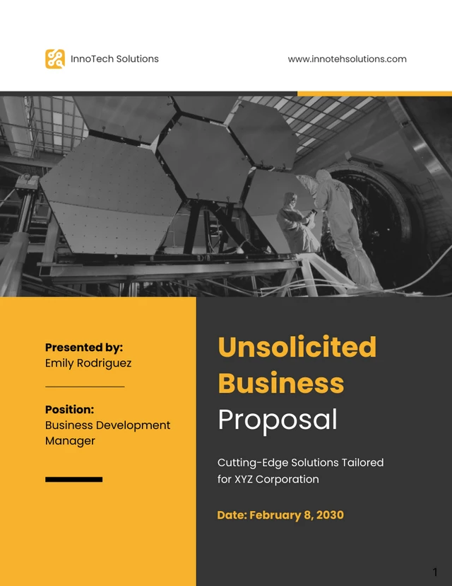 Black and Yellow Unsolicited Business Proposal - Page 1