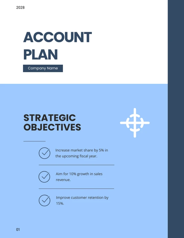 Modern Dark Blue Account Plan - Page 1