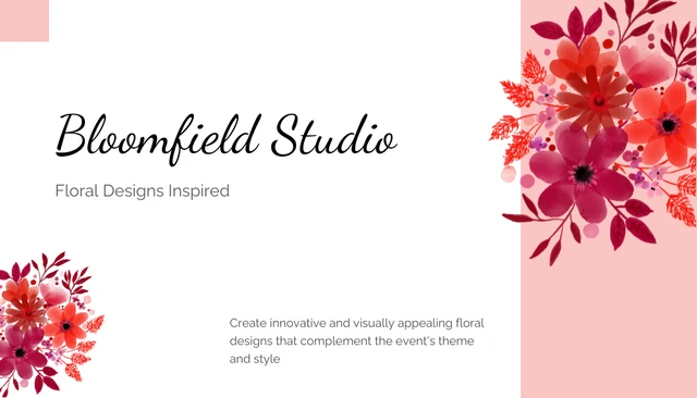 Pink Floral Business Card - Seite 1