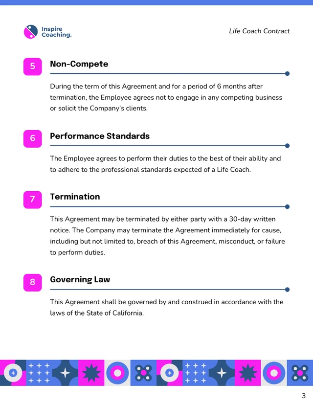 Life Coach Contract Template - Pagina 3