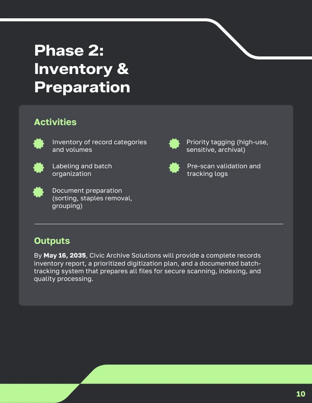 Government Records Digitization Proposal Template - Página 10