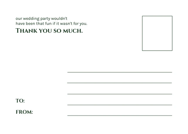 Dark Green Simple Wedding Thank You Postcard - Page 2