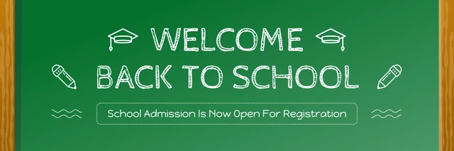 Green Simple Welcome Back To School Banner Template