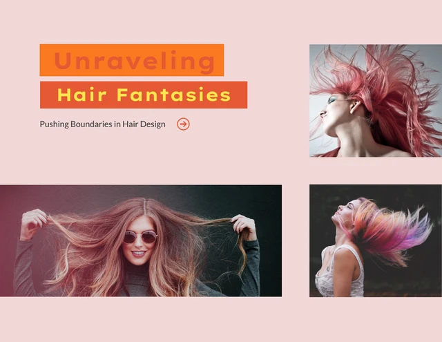 Soft Pink Carousel Hair Design Collage Template