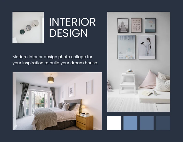 blue And White Simple Interior Design Template