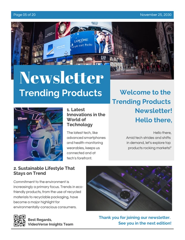 Trending Products Newsletter Template