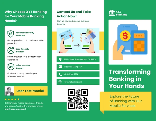 Mobile Banking Services Z-Fold Brochure - Page 1