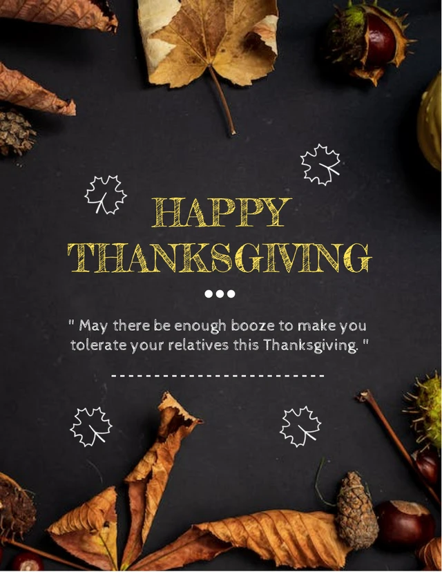 Modèle d'Affiche de joyeux Thanksgiving photo minimaliste gris foncé