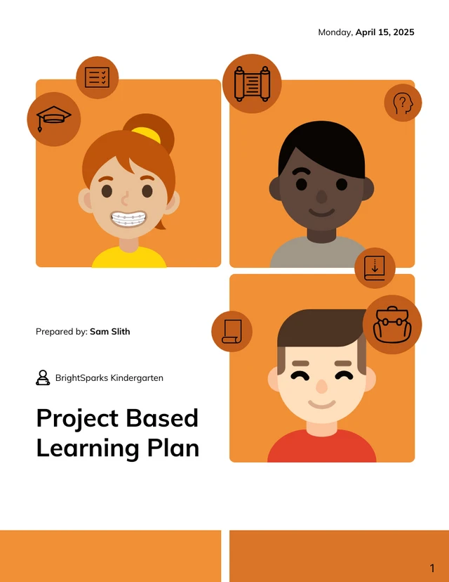Orange and White Teaching Lesson Plan Template - Page 1