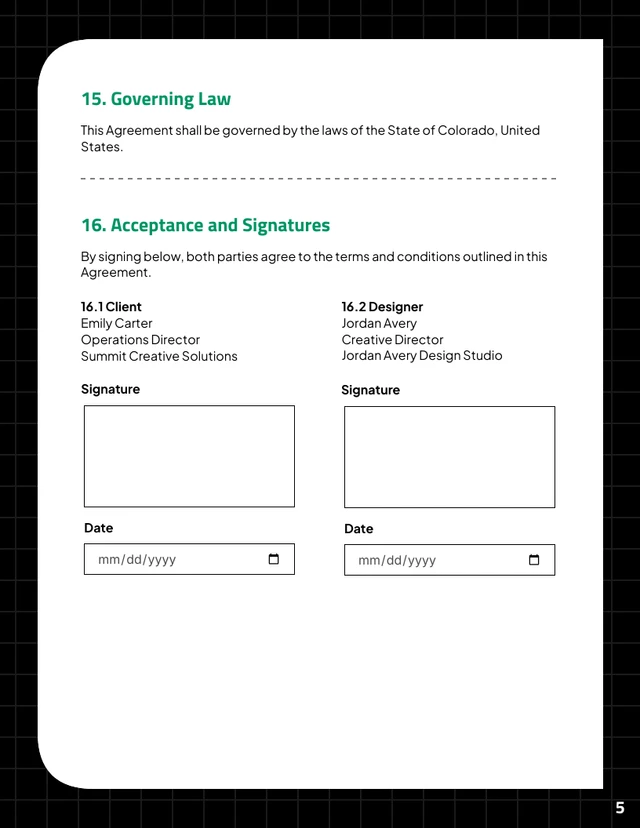 Freelance Designer Contract Template - صفحة 5
