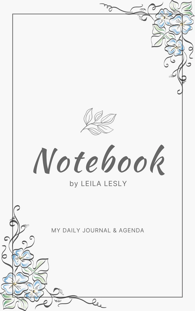 Light Grey Classic Ornament Notebook Book Cover Template