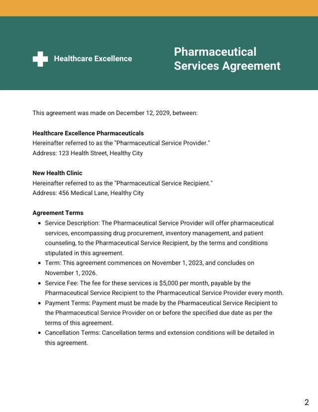 Teal Green and Yellow Simple Healthcare Services Proposals - Page 2