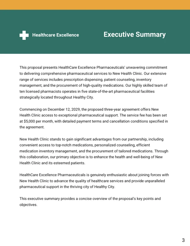 Teal Green and Yellow Simple Healthcare Services Proposals - Page 3