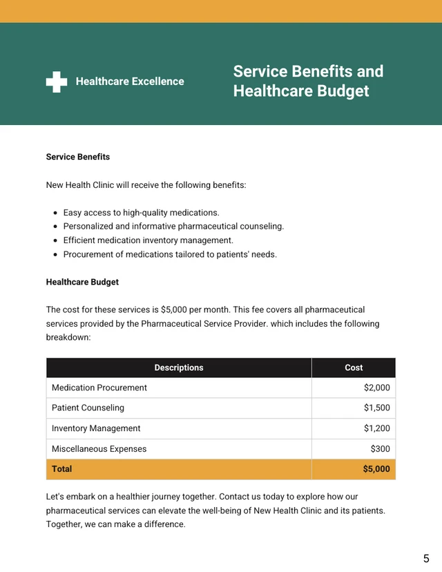 Teal Green and Yellow Simple Healthcare Services Proposals - Page 5