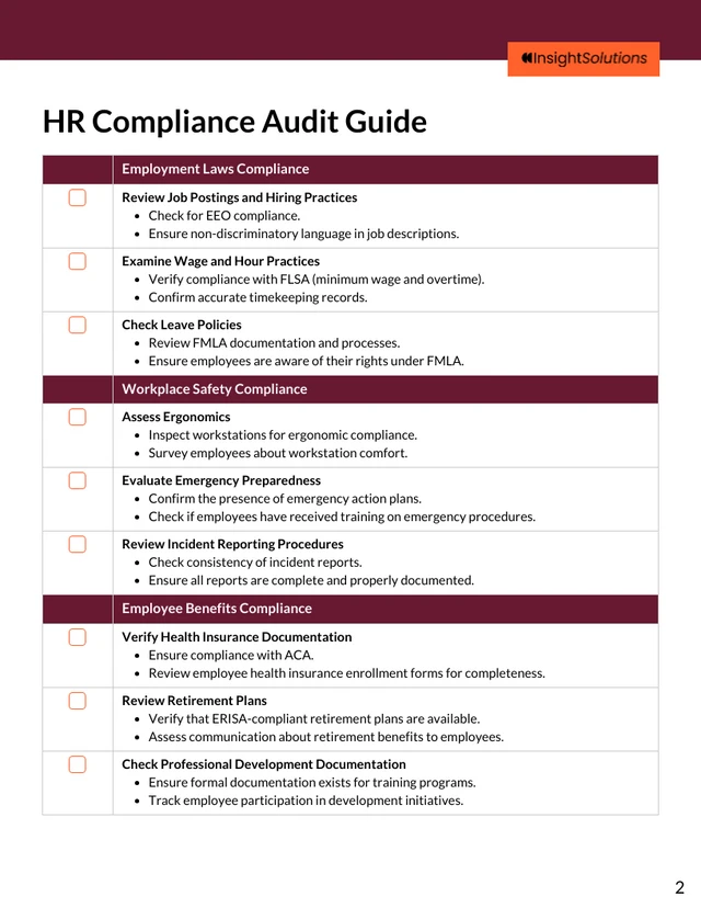 HR Compliance Audit Template - Page 2